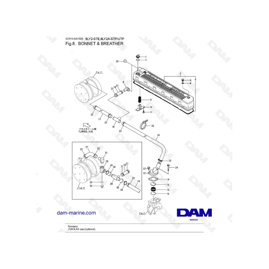 Yanmar 6LY2 - BONNET & BREATHER
