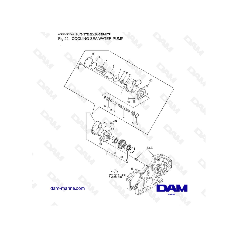 Yanmar 6LY2 - BOMBA DE AGUA DE MAR REFRIGERADA 