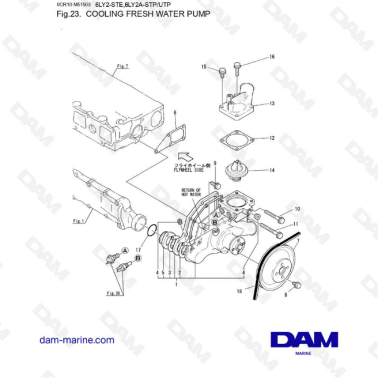 Yanmar 6LY2 - COOLING FRESH WATER PUMP