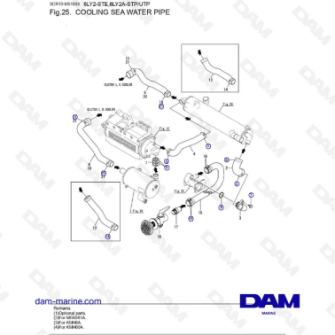 Yanmar 6LY2 - COOLING SEA WATER PIPE