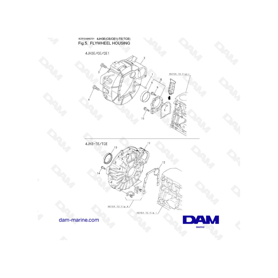 Yanmar 4JH3-E - TE - FLYWHEEL HOUSING
