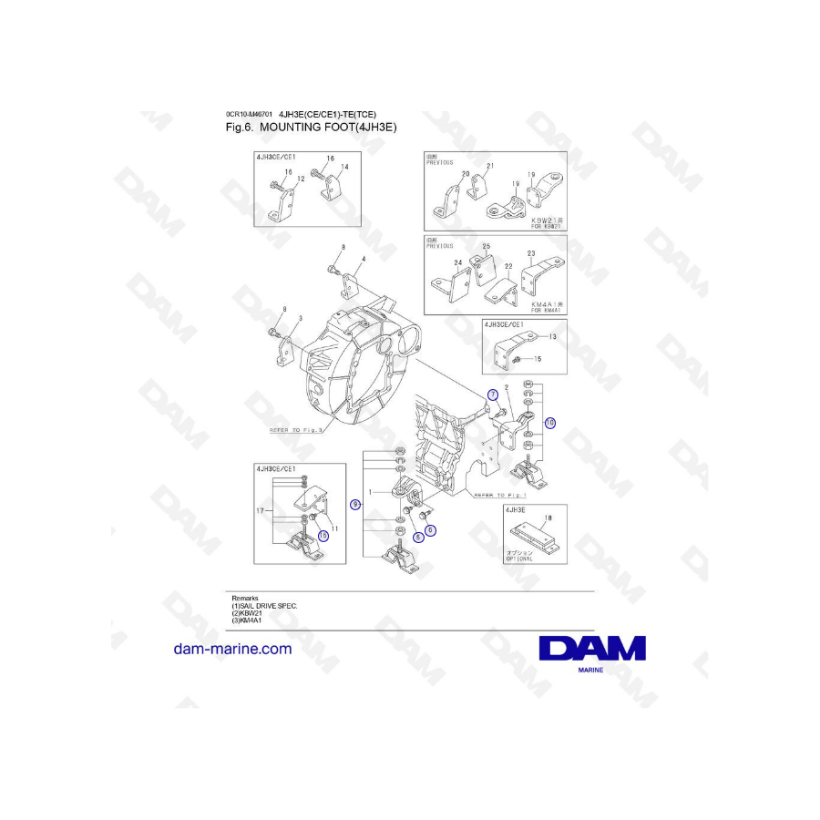 Yanmar 4JH3E - MOUNTING FOOT