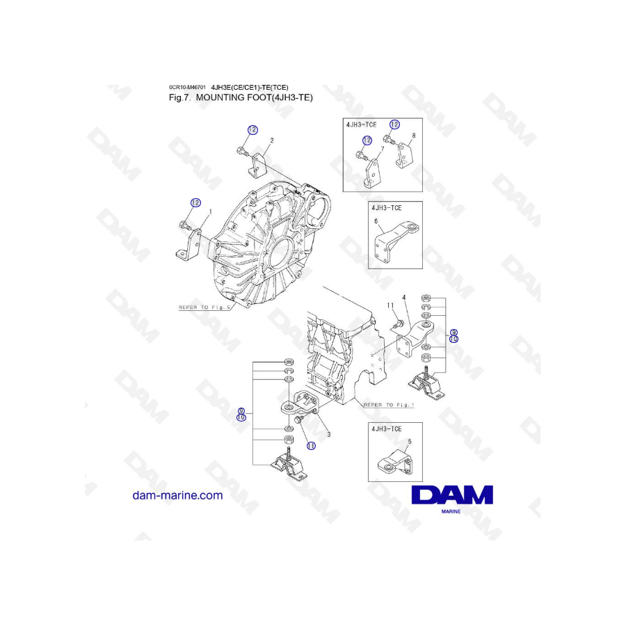 Yanmar 4JH3-TE - MOUNTING FOOT