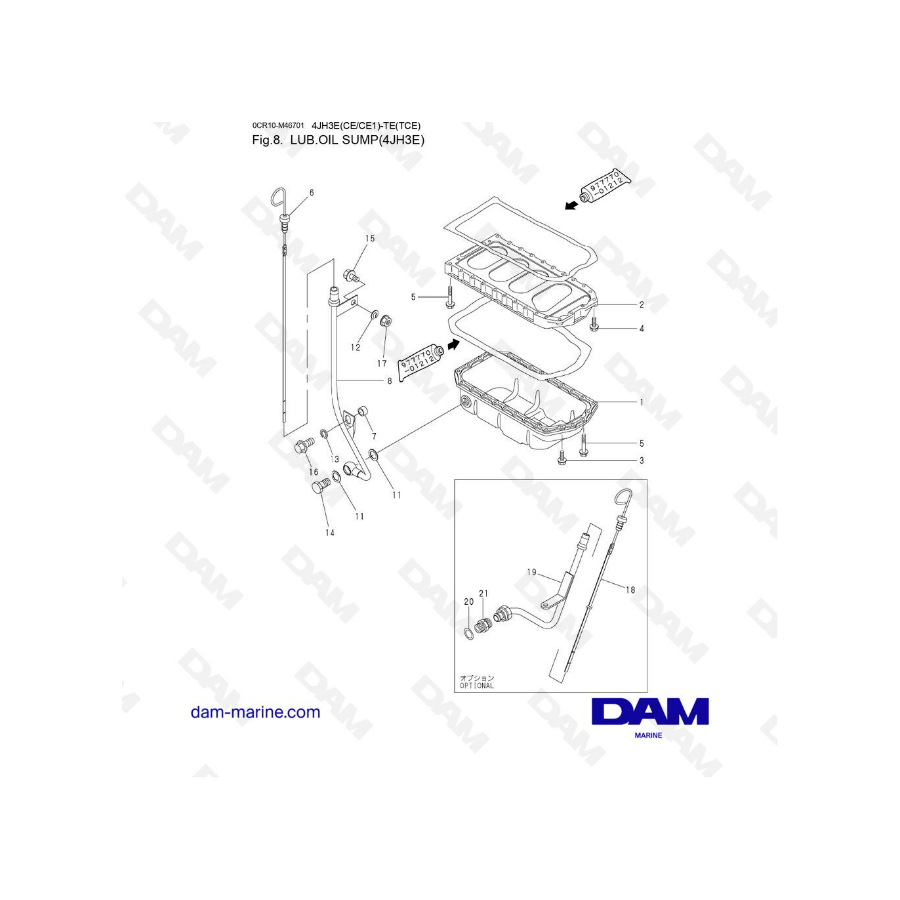 Yanmar 4JH3-E - LUBRICANTE. CÁRTER DE ACEITE