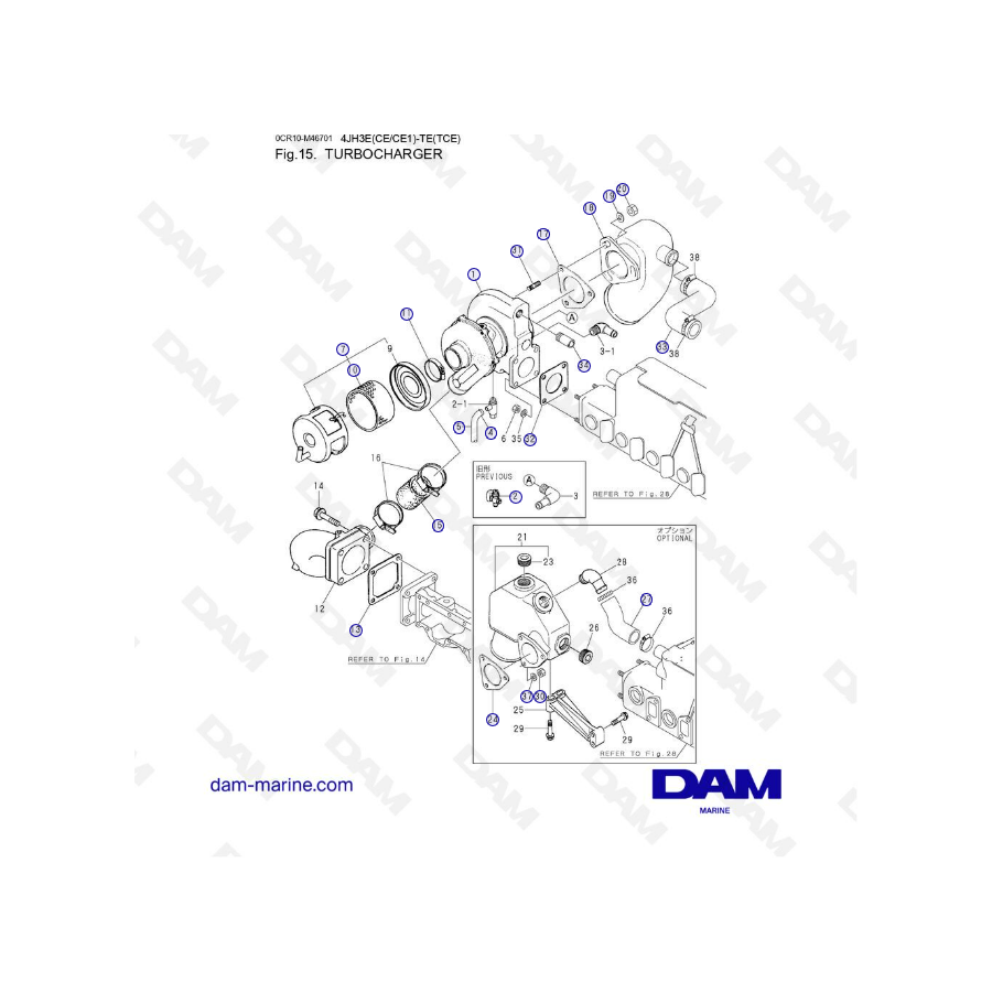 Yanmar 4JH3-E - TE - TURBOCARGADOR