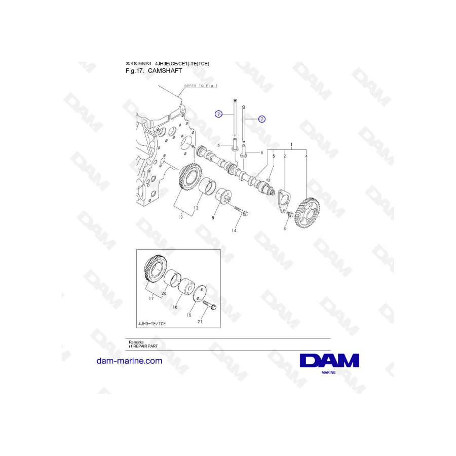 Yanmar 4JH3-E - TE - CAMSHAFT