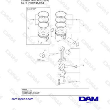 Yanmar 4JH3-E - PISTON
