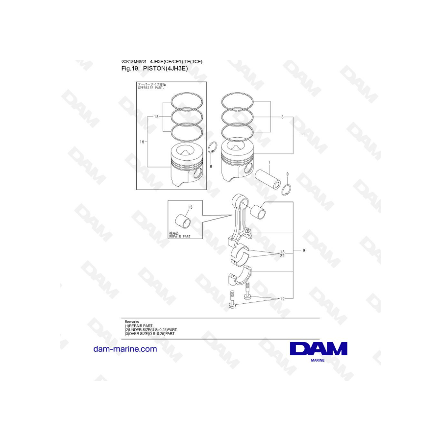 Yanmar 4JH3-E - PISTON