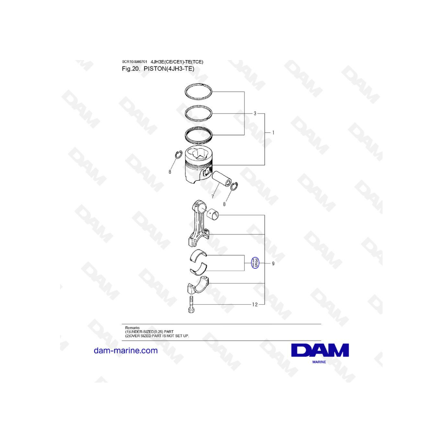 Yanmar 4JH3-TE - PISTÓN 