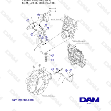 Yanmar 4JH3E - LUB. OIL COOLER