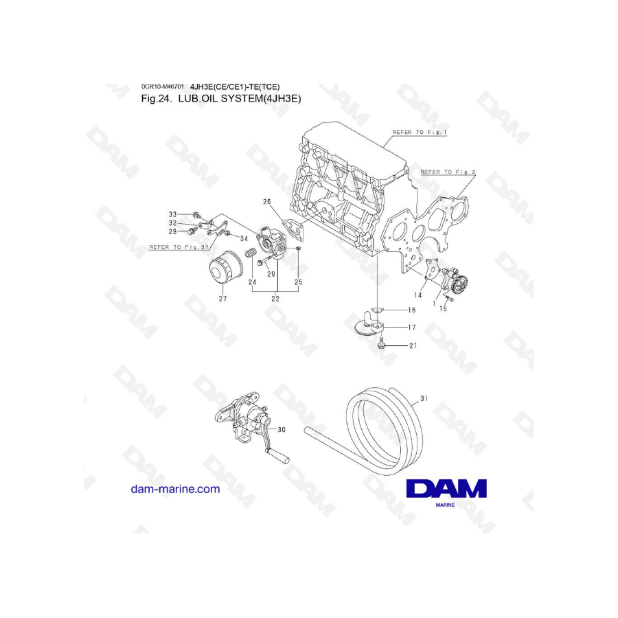Yanmar 4JH3-E - LUB. OIL SYSTEM
