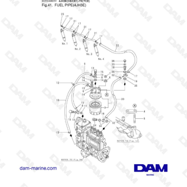 Yanmar 4JH3-E - FUEL PIPE 