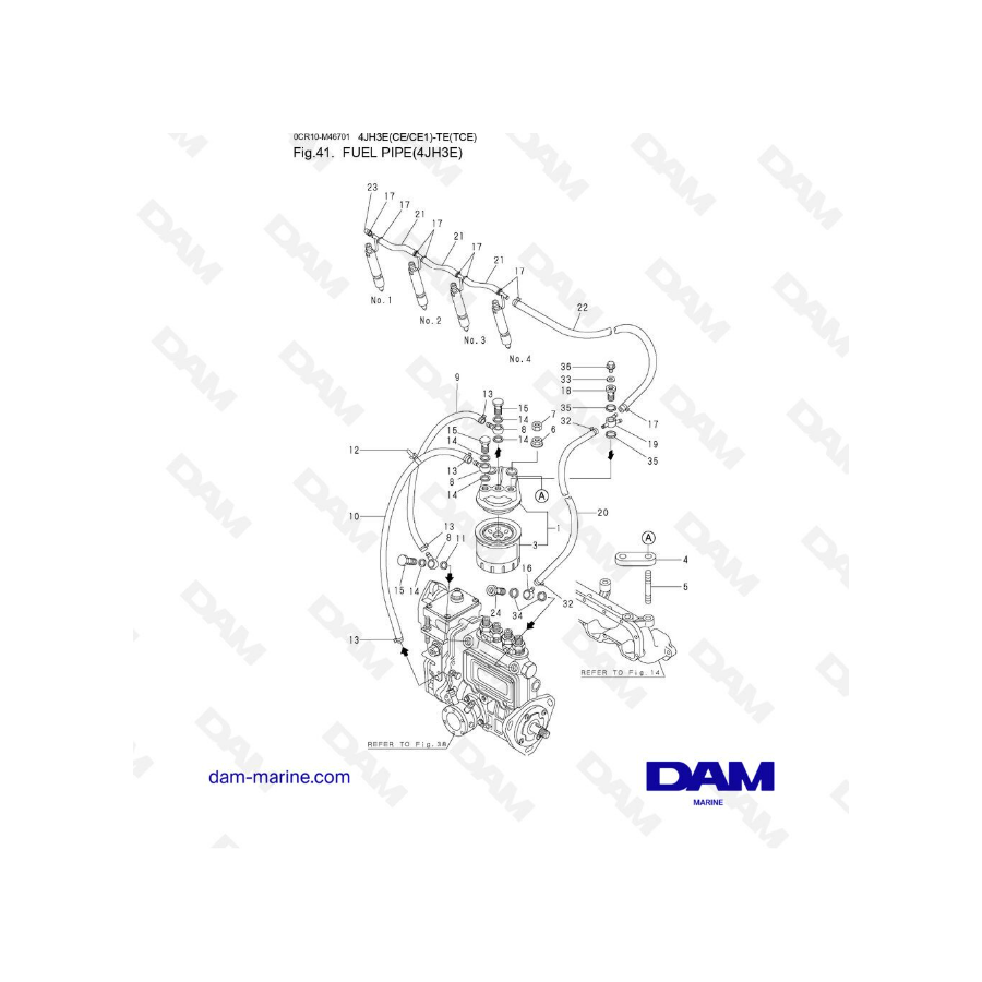 Yanmar 4JH3-E - FUEL PIPE