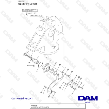 Yanmar SD40 - 50 - SHIFT LEVER