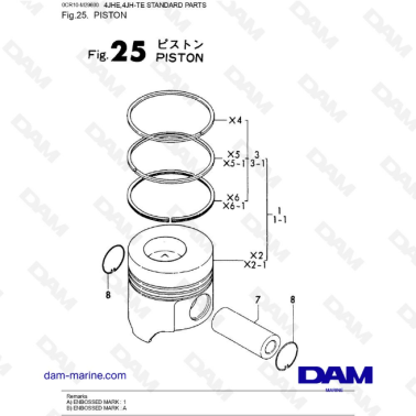 Yanmar 4JHE-TE - PISTON