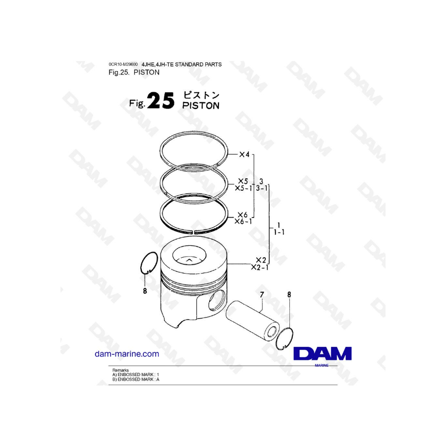 Yanmar 4JHE-TE - PISTON