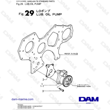 Yanmar 4JHE-TE - LUB. OIL PUMP