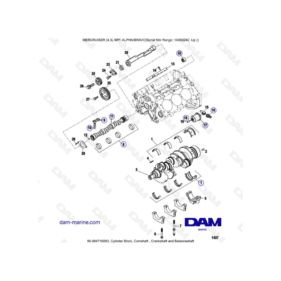 VISTA DESPIECE - MERCRUISER 4.3L MPI ALPHA/BRAVO - 