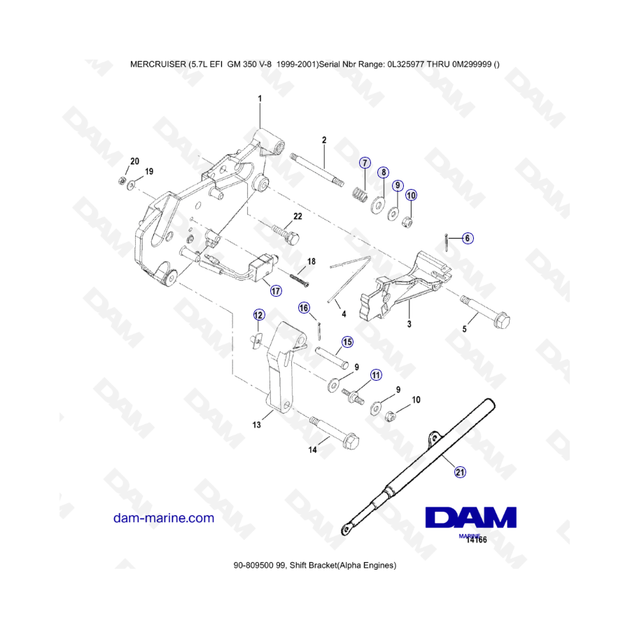 GM350 V8 EFI de 5,7 L (1999-2001) - Soporte de cambio (ALPHA)