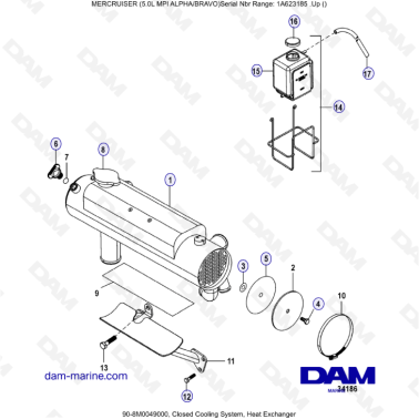 MERCRUISER 5.0L MPI ALPHA-BRAVO - Closed cooling system, Bravo