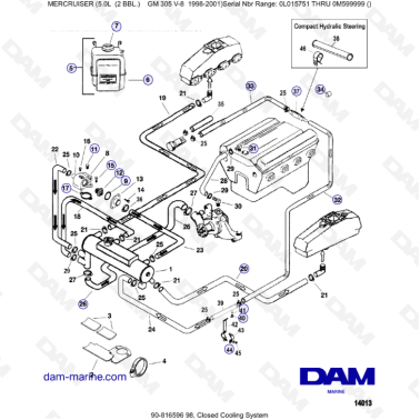MERCRUISER 5.0L GM305 V8 - Closed cooling system