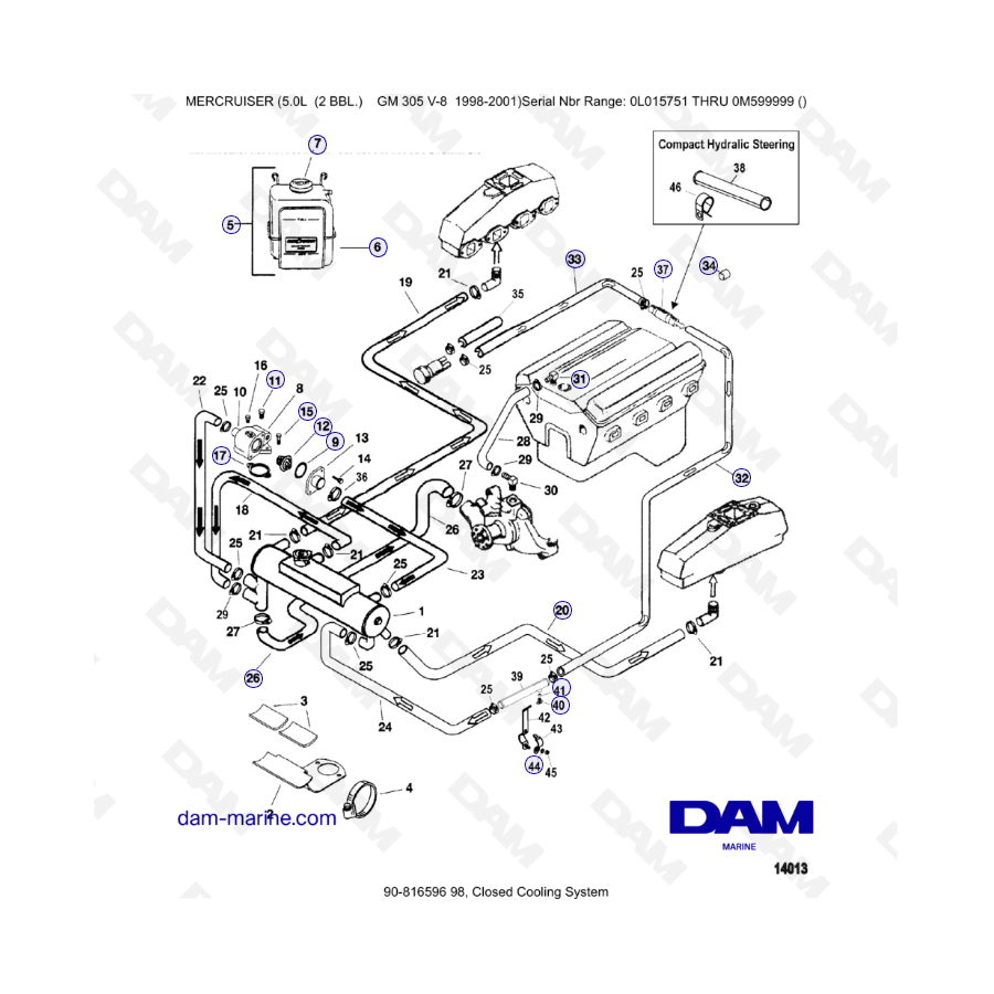 MERCRUISER 5.0L GM305 V8 - Closed cooling system