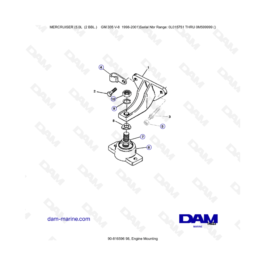 MERCRUISER 5.0L GM305 V8 - Engine mounting