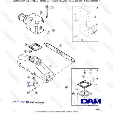 MERCRUISER 5.0L GM305 V8 - Exhaust manifold & Exhaust Elbow