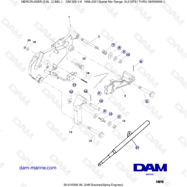 MERCRUISER 5.0L GM305 V8 - Shift bracket (ALPHA)