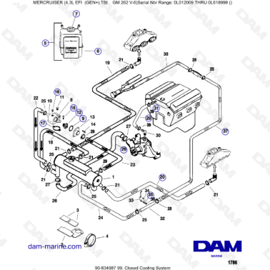 MERCRUISER 4.3L EFI - Closed cooling system