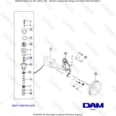 MERCRUISER 4.3L EFI - Sea water pump (bravo)