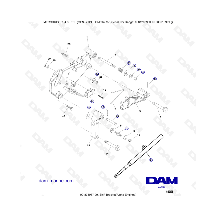 MERCRUISER 4.3L EFI - Shift bracket (alpha)
