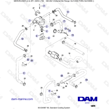 MERCRUISER 4.3L EFI - Standard cooling system