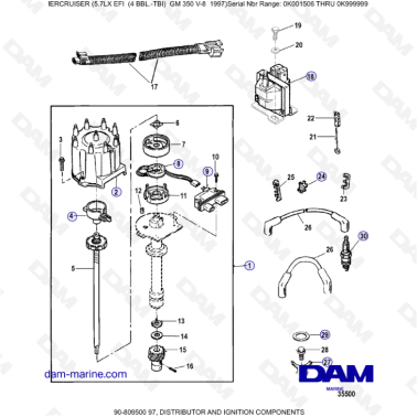 MERCRUISER 5.7LX EFI - Distributor & Ignition components