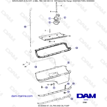MERCRUISER 5.7LX EFI - Oil pan & Oil pump