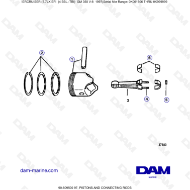 MERCRUISER 5.7LX EFI - Pistons & connecting rod