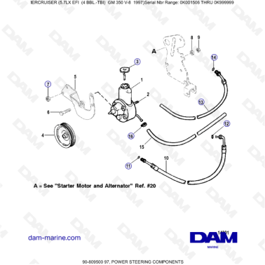 MERCRUISER 5.7LX EFI - Power steering components