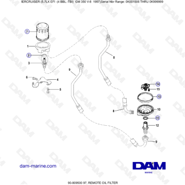 MERCRUISER 5.7LX EFI - Remote oil filter