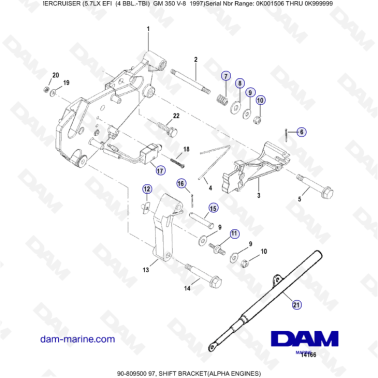 MERCRUISER 5.7LX EFI - Shift bracket (alpha)