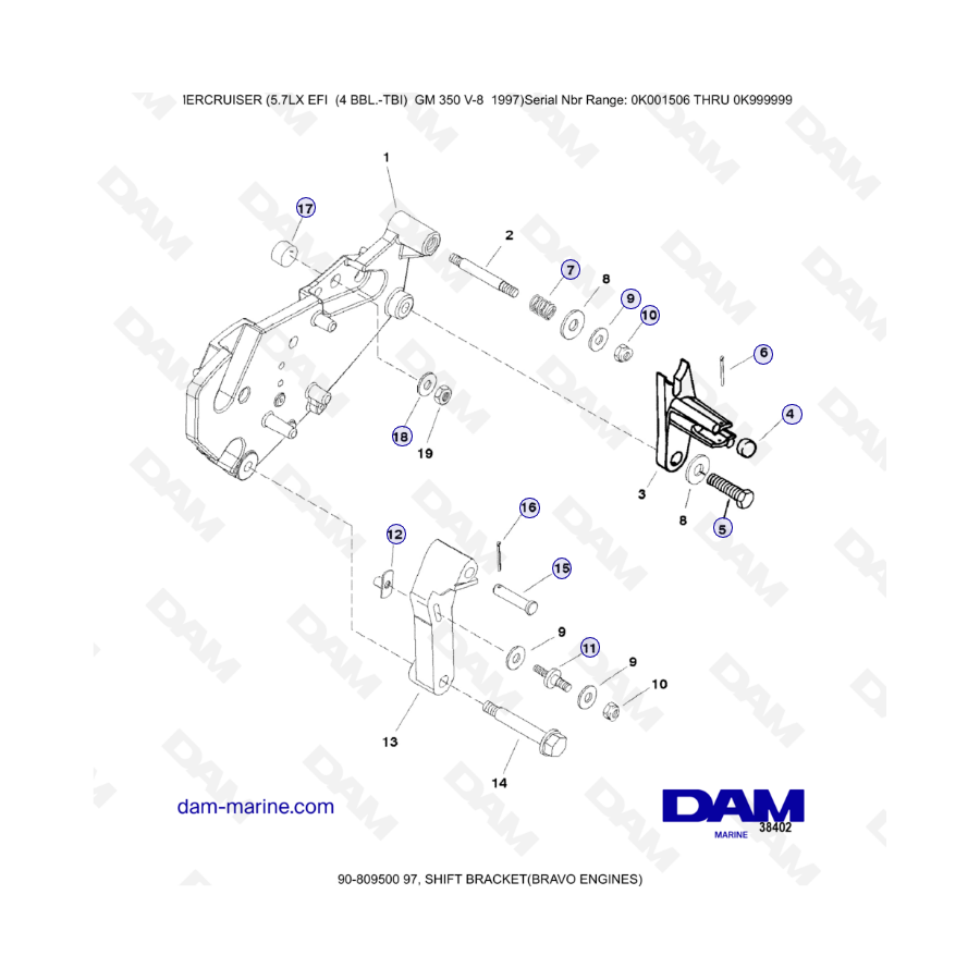MERCRUISER 5.7LX EFI – Shift Bracket (bravo)