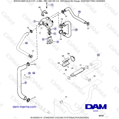 MERCRUISER 5.7LX EFI - Standard cooling system