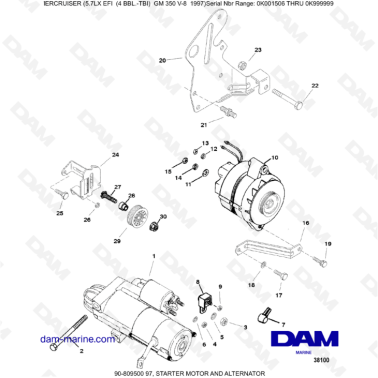 MERCRUISER 5.7LX EFI - Starter motor & Alternator