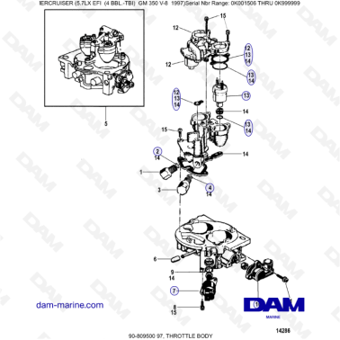 MERCRUISER 5.7LX EFI - Throttle body
