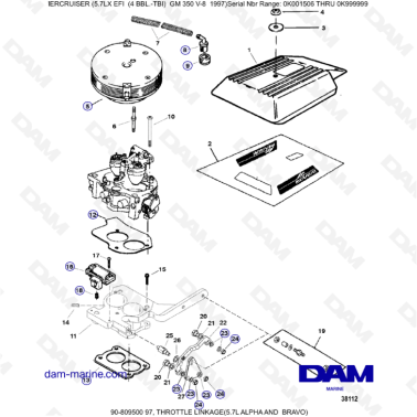 MERCRUISER 5.7LX EFI - Throttle linkage
