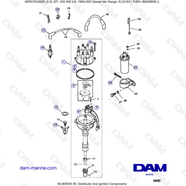 MERCRUISER 5.0L EFI - Distributor & Ignition components