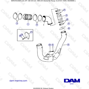 MERCRUISER 5.0L EFI - Exhaust system