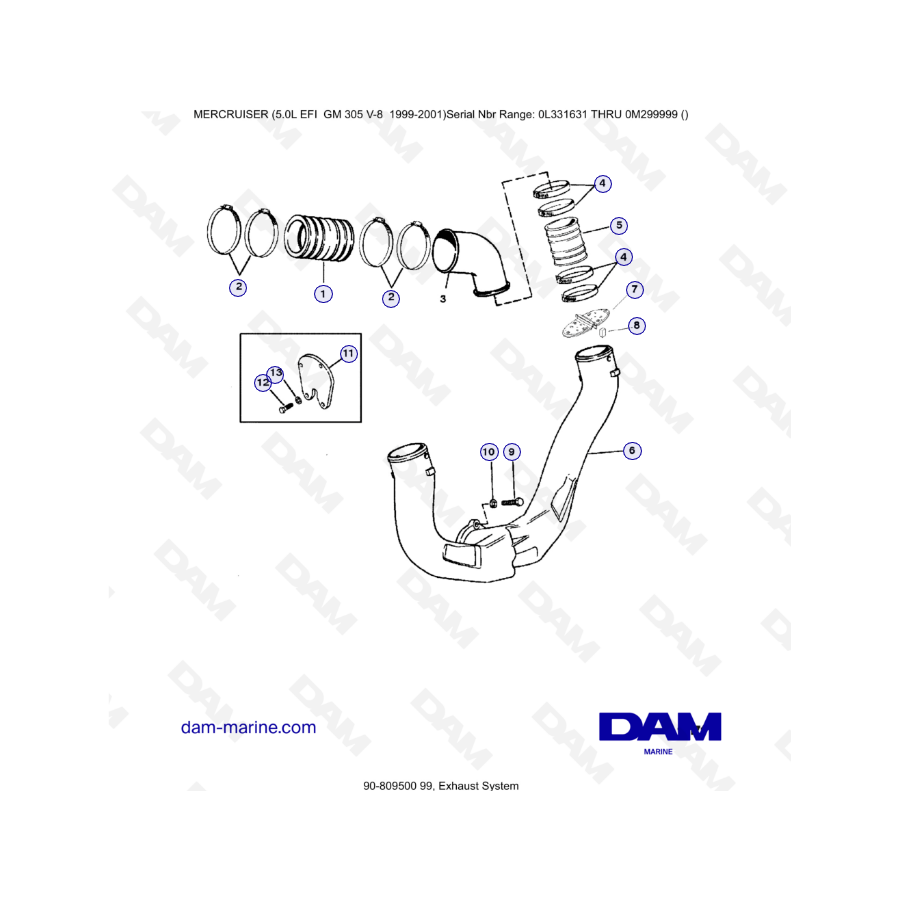 MERCRUISER 5.0L EFI - Exhaust system