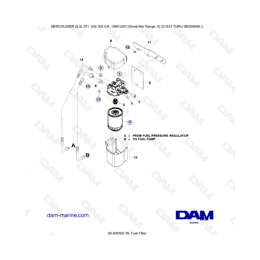 MERCRUISER 5.0L EFI - Fuel filter