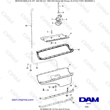MERCRUISER 5.0L EFI - Oil pan & Oil pump