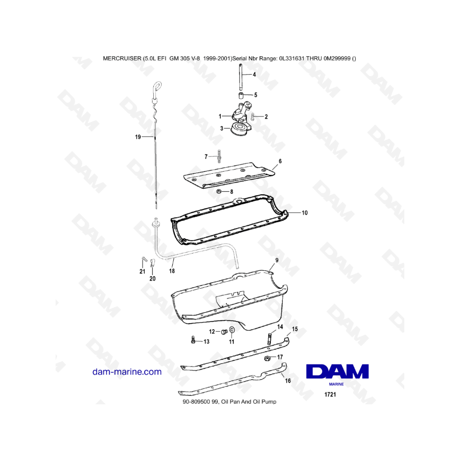 MERCRUISER 5.0L EFI - Oil pan & Oil pump